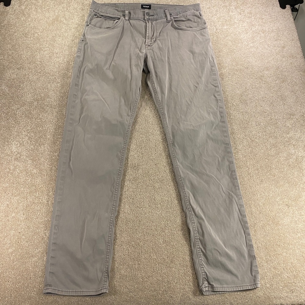 Hudson Blake Slim Straight Pants Mens 36 Grey Stretch Cotton Hipster Streetwear